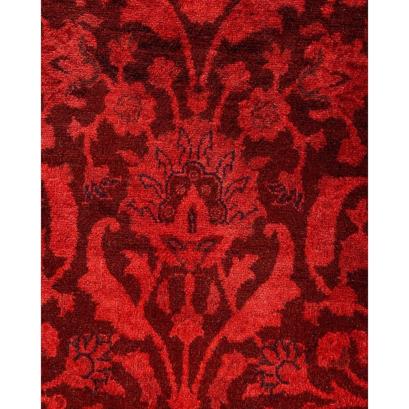 Contemporary Overdyed Wool Hand Knotted Runner - 2' 6" x 8' 10"