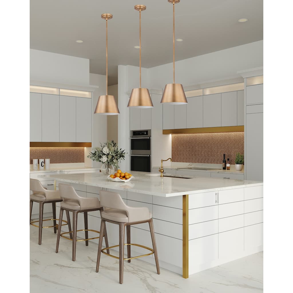 Lilly by Z-Lite 1 Light Pendant in Modern Gold with Modern Gold Steel Shade