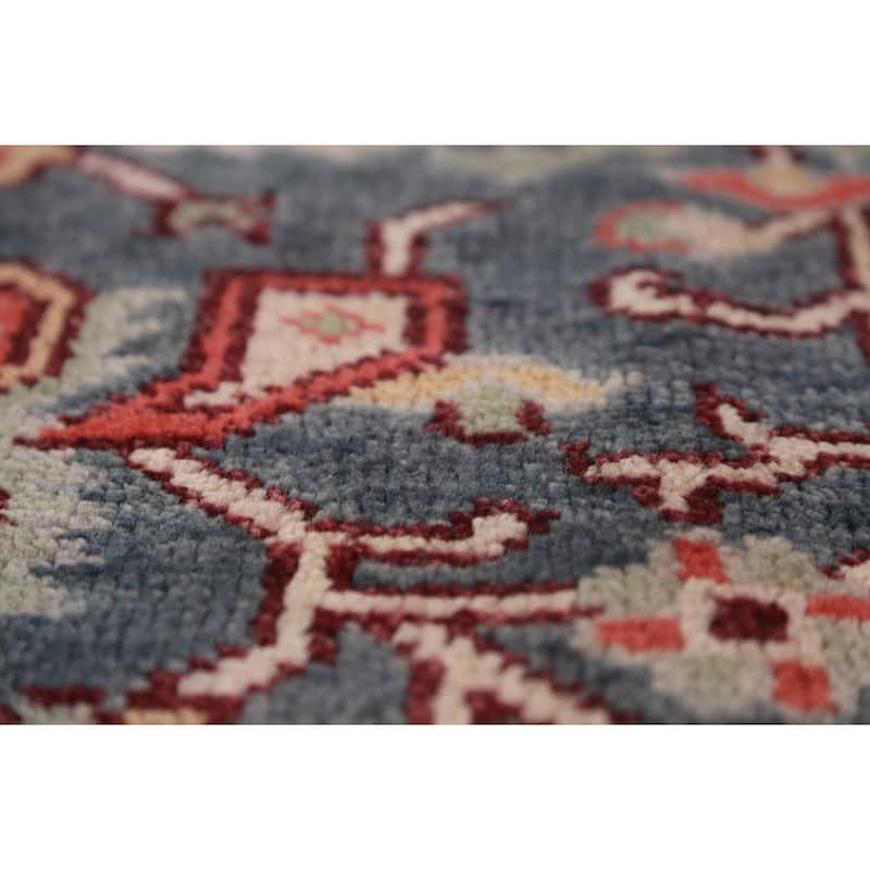Blue Oushak Indian Area Rug Handmade Wool Carpet - 7'9"x 9'8"