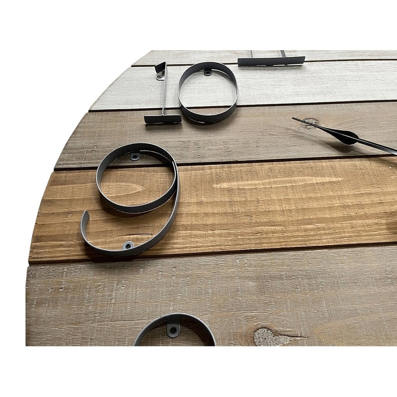 Brenna Round Wood Rustic Farmhouse Style Wall Clock - 33"H x 33"W x 1"D