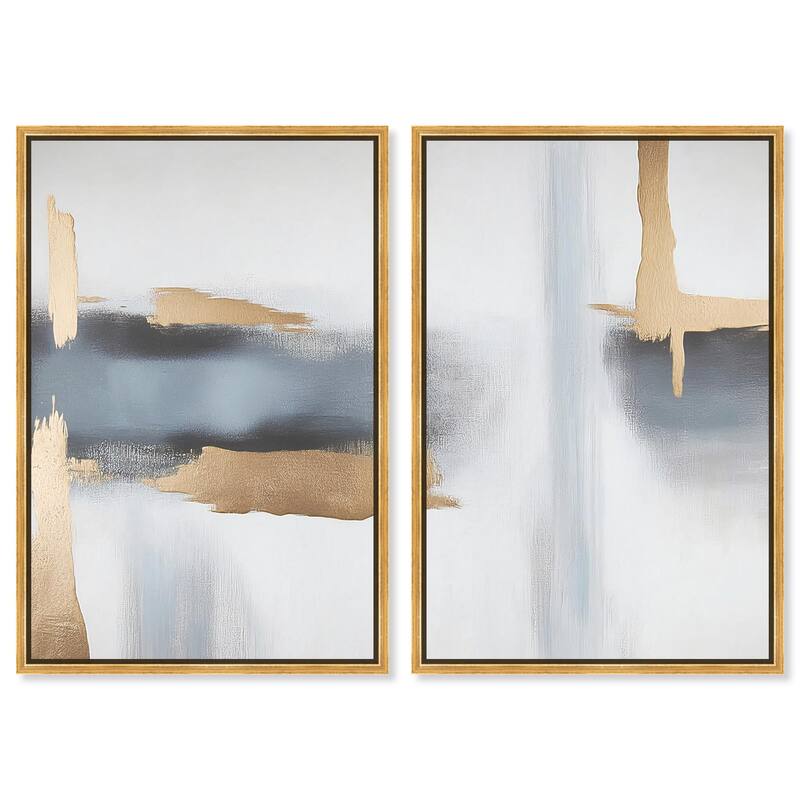 Visual Gold Vortex I Canvas Set of 2 by Art Remedy - 16" x 24" - Gold