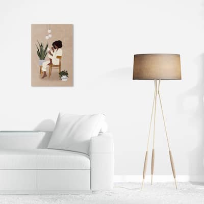 Wynwood Studio Fashion and Glam Look at Me Brown and Cream White Modern & Contemporary Wall Art Canvas Print