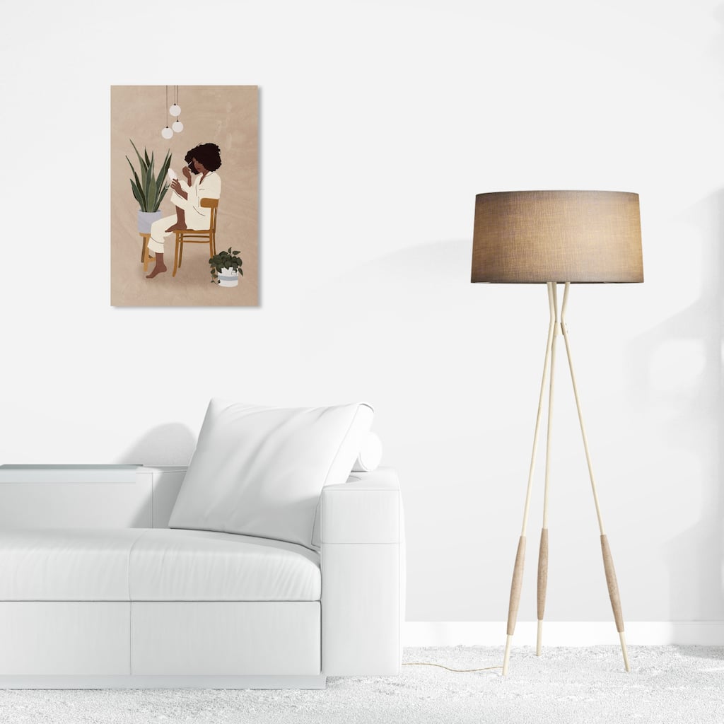 Wynwood Studio Fashion and Glam Look at Me Brown and Cream White Modern & Contemporary Wall Art Canvas Print