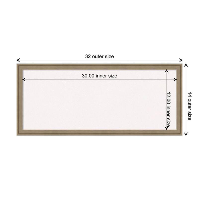Florence Framed White Corkboard Bulletin Board - Florence Light Brown - Board Size 30x12
