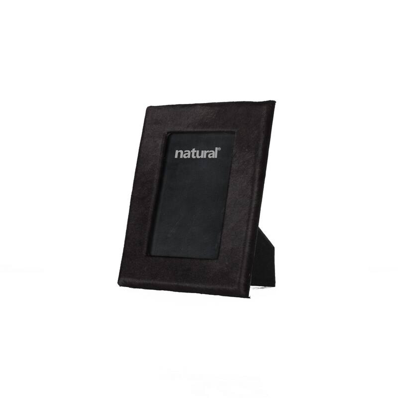 HomeRoots 7" x 9" Black, Cowhide - 4" x 6" Picture Frame