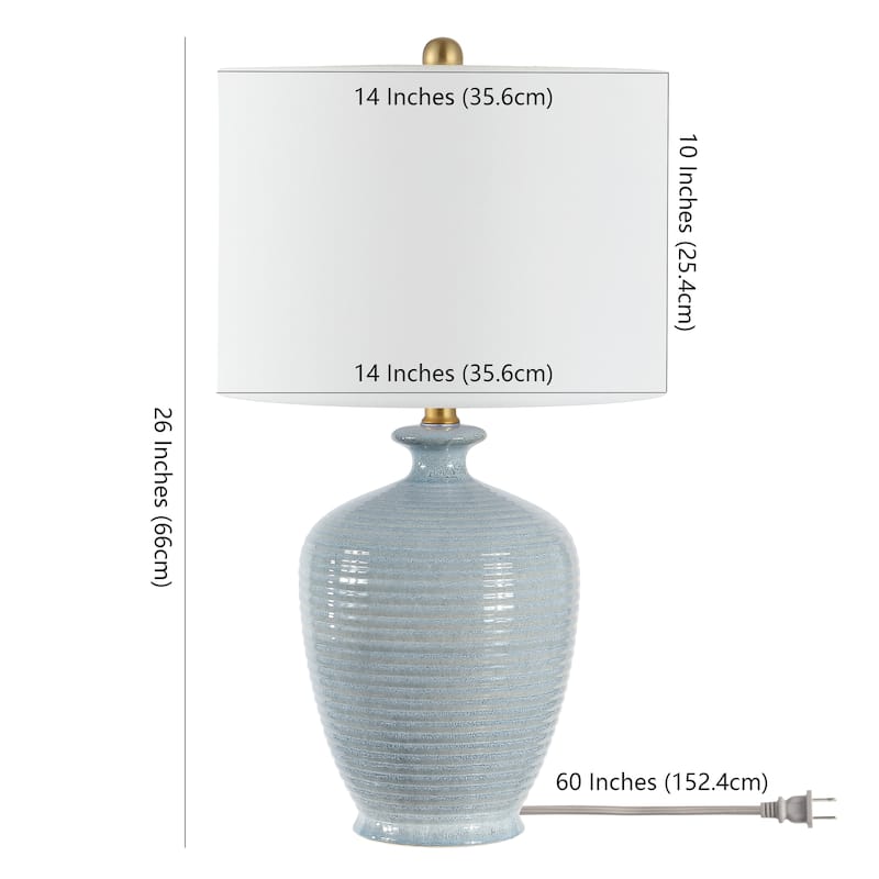 SAFAVIEH Lighting Hanron 26-inch Ceramic LED Table Lamp - 14" W x 14" L x 26" H