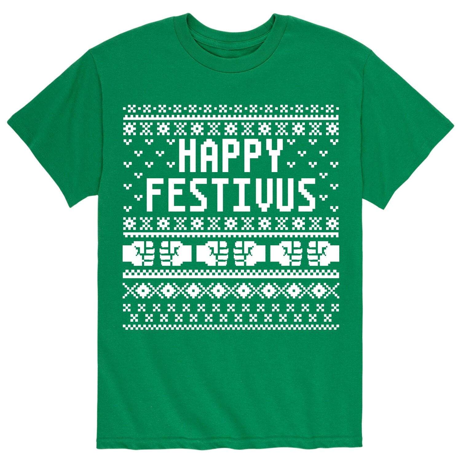 Shop Black Friday Deals On Happy Festivus Chrimstmas Ugly Sweater Adult Short Sleeve Tee Overstock 25751725