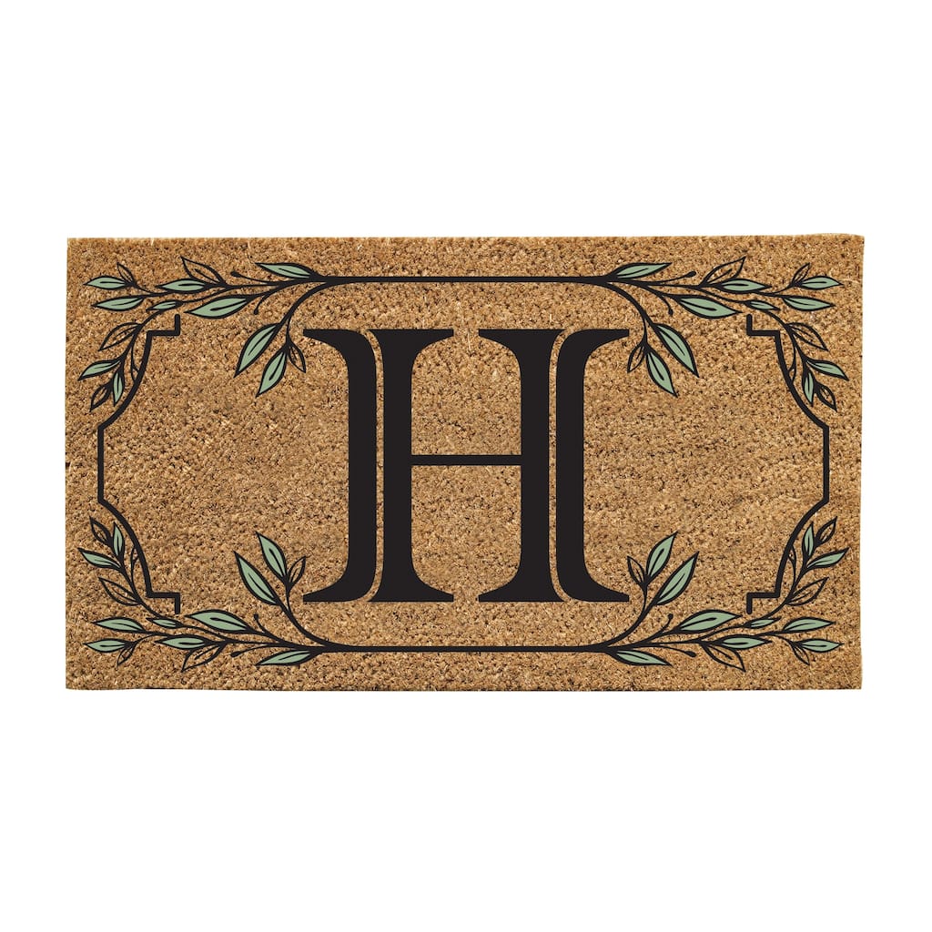 28 in. x 16 in. Monogram Coir Mat, Letter "H"