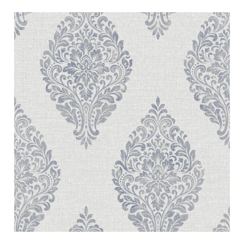 Advantage Pascale Light Grey Medallion Wallpaper - 20.5 x 396 x 0.025