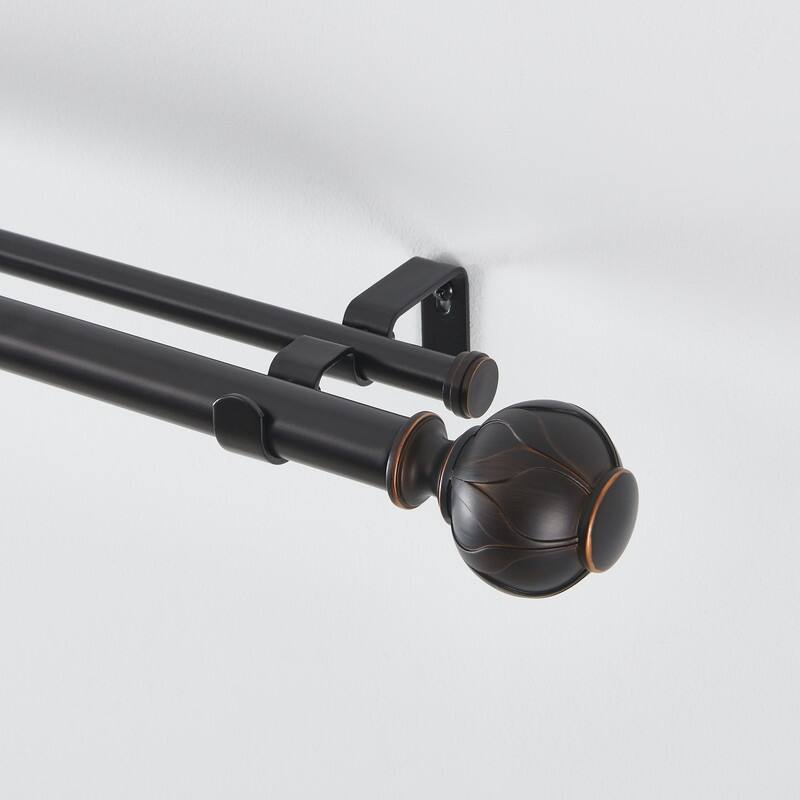 KAWOTI Adjustable Double Curtain Rod