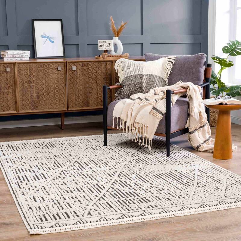Hauteloom Munich Modern Farmhouse Bohemian Neutral Area Rug
