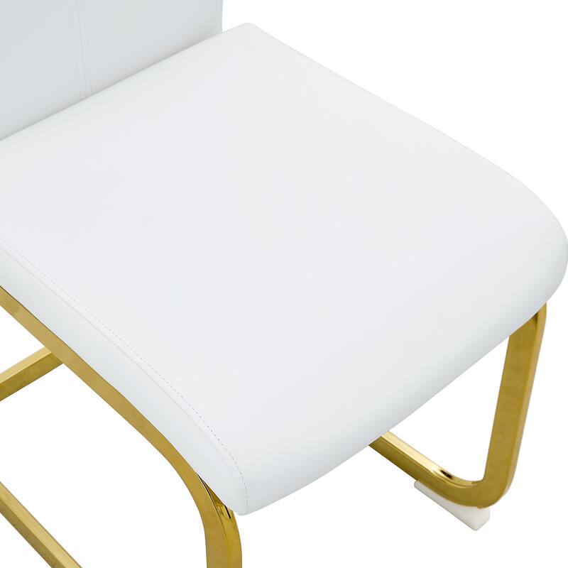 1 table and 6 chairs. Modern, simple and luxurious white imitation marble rectangular dining table