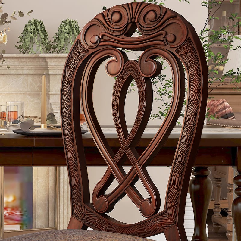 Moka Traditional Formal Upholstered Dining Chairs by Furniture of America (Set of 2)