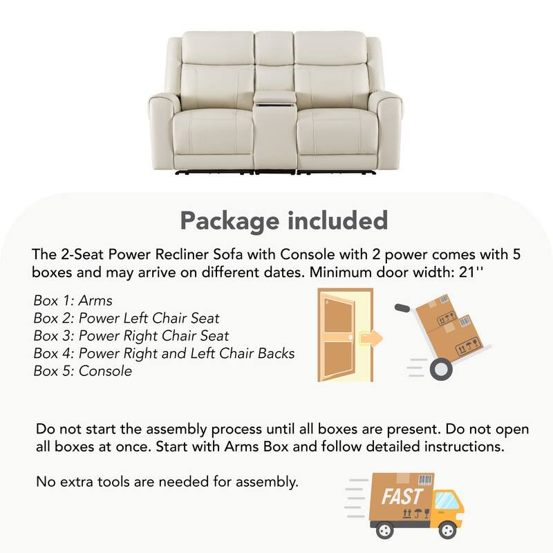 Spruce & Spring Leo Power Wall Hugger Reclining Sofa with Multi-Function Console