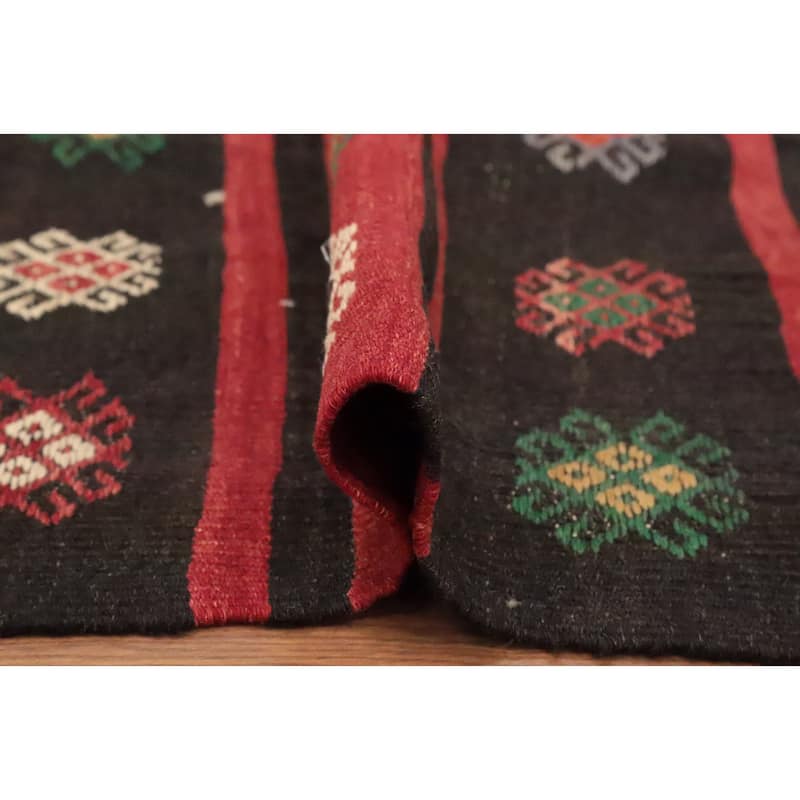 Hand Woven Oriental 100% Wool Carpet Southwestern Tribal Red Kilim Area Rug - 11' 0'' X 7' 0''