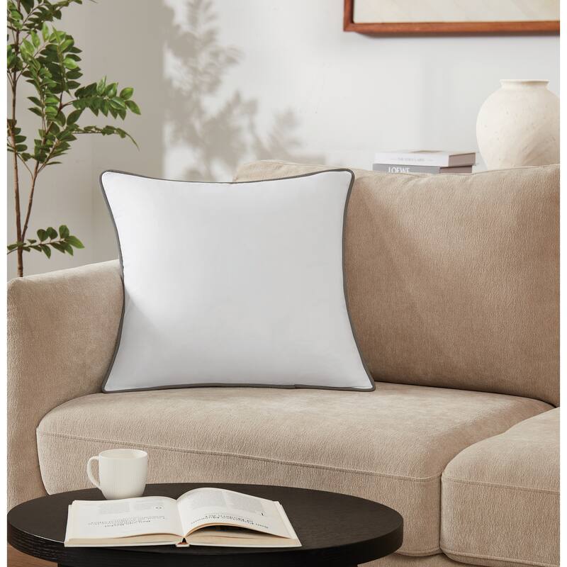 Brooklyn Loom Solid Contrast Piped Decorative Pillow