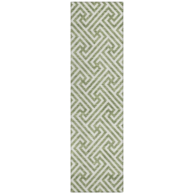Machine Washable Indoor/ Outdoor Chantille Modern Geo Rug