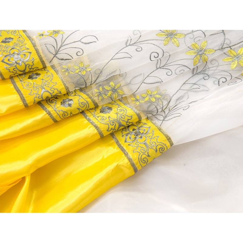 Priscilla Embroidered Window Curtain with Double Valance 90"