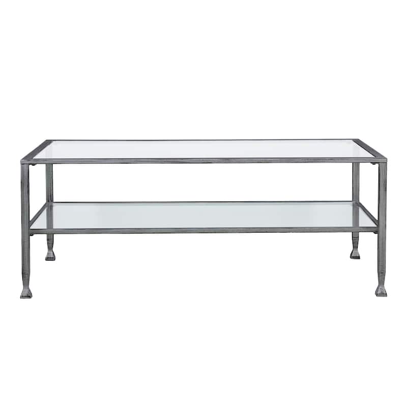 SEI Furniture Glenn Silver Metal Open Shelf Coffee Table