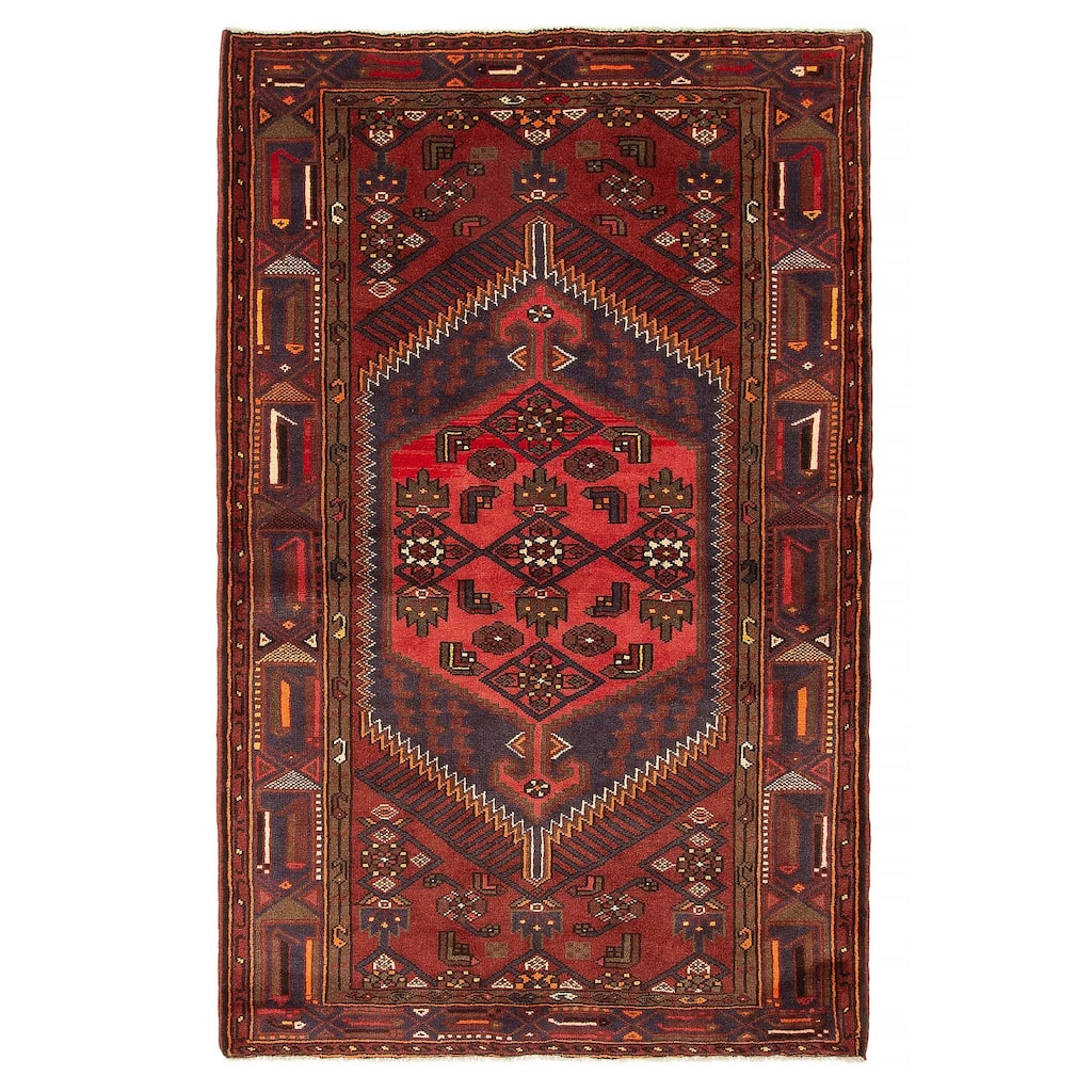 ECARPETGALLERY Hand-knotted Andelz Dark Grey Wool Rug - 4' 2" x 6' 8"