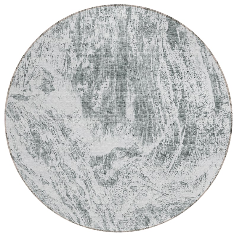 Machine Washable Indoor/ Outdoor Modern Abstract Chantille Rug