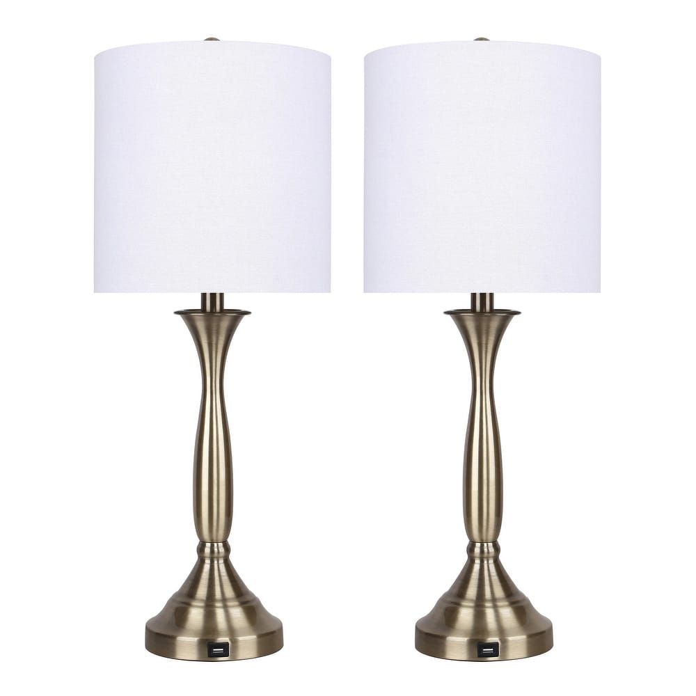 Sawyer 25" Metal Table Lamp with USB (Set of 2)