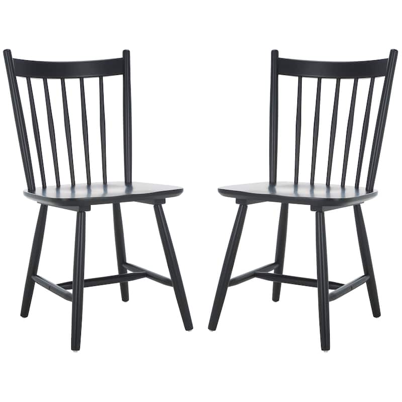 SAFAVIEH HOME Andreas Spindle Dining Chair (Set of 2) - 17"W x 20"D x 36"H - Matte Black