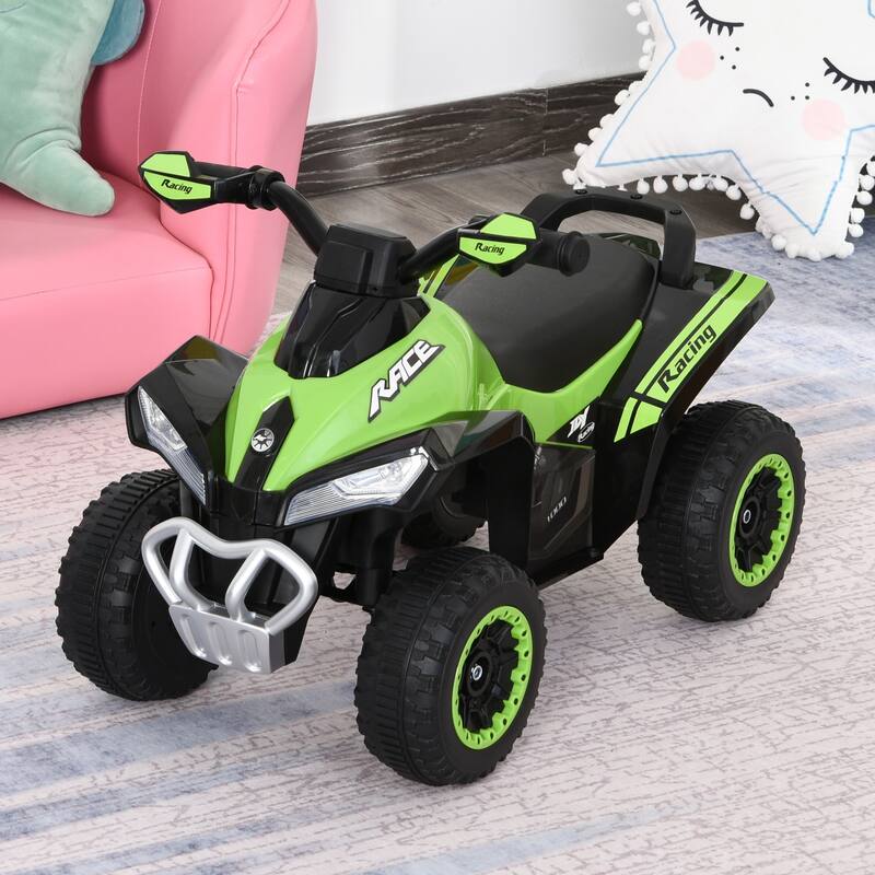 Foot-to-Floor Kids Push Ride-On Car with Music, Lights, Non-Slip Wheels, and Classic Design for Ages 1.5-3 Years - Green