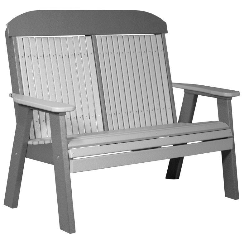 Poly Lumber Classic Bench - 4' - Dove Gray & Slate