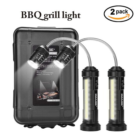 IMAGE Magnetic BBQ Grill Light with Ultra-Bright LED Lights, Flexible Gooseneck Adjustable Barbecue Lamp (2 Packs)