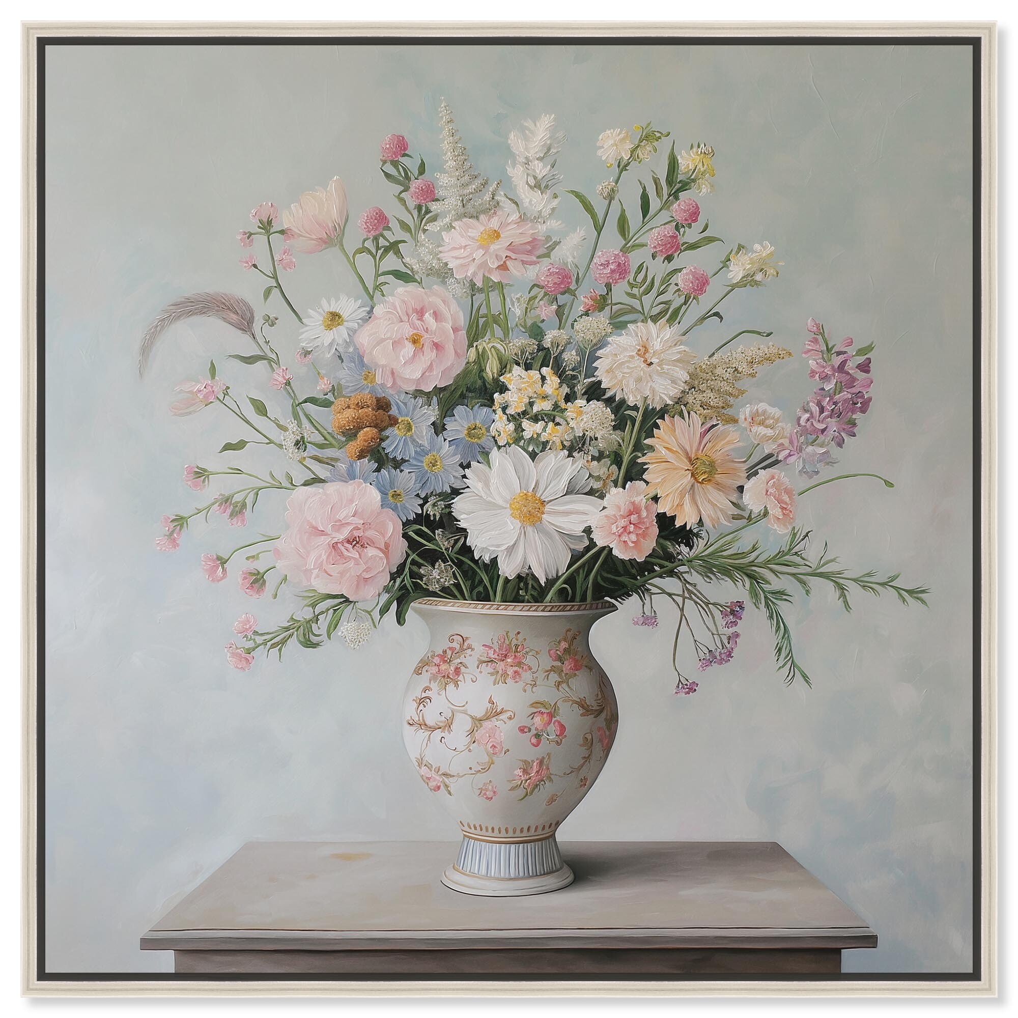 Nature's Symphony Pot Canvas Farmhouse Floral Art by Art Remedy