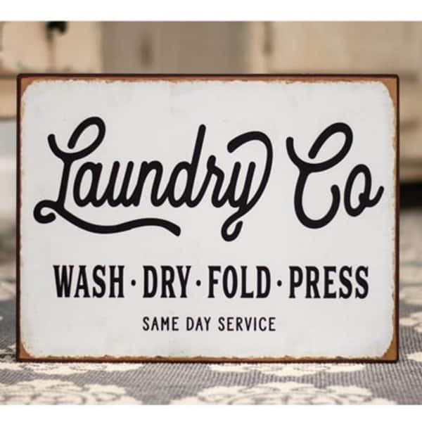 Shop Laundry Co Distressed Metal Sign On Sale Overstock