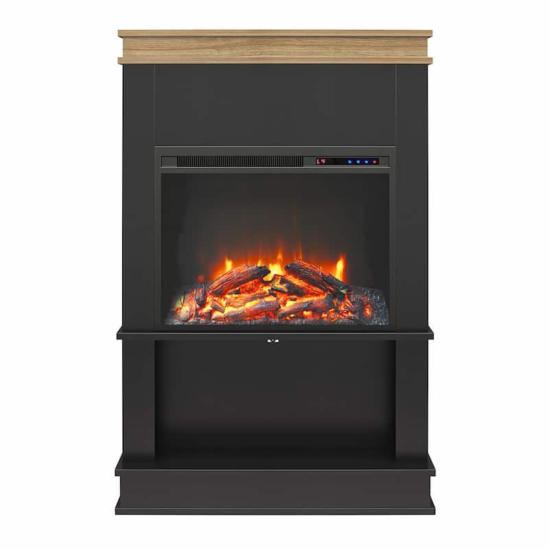 Ameriwood Home Melwood Electric Fireplace with Mantel & Open Shelf