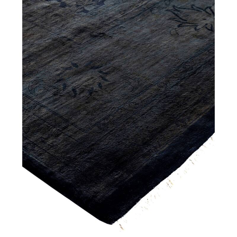 Overdyed One-of-a-Kind Hand-Knotted Area Rug - Black - 12' 0" x 15' 5"