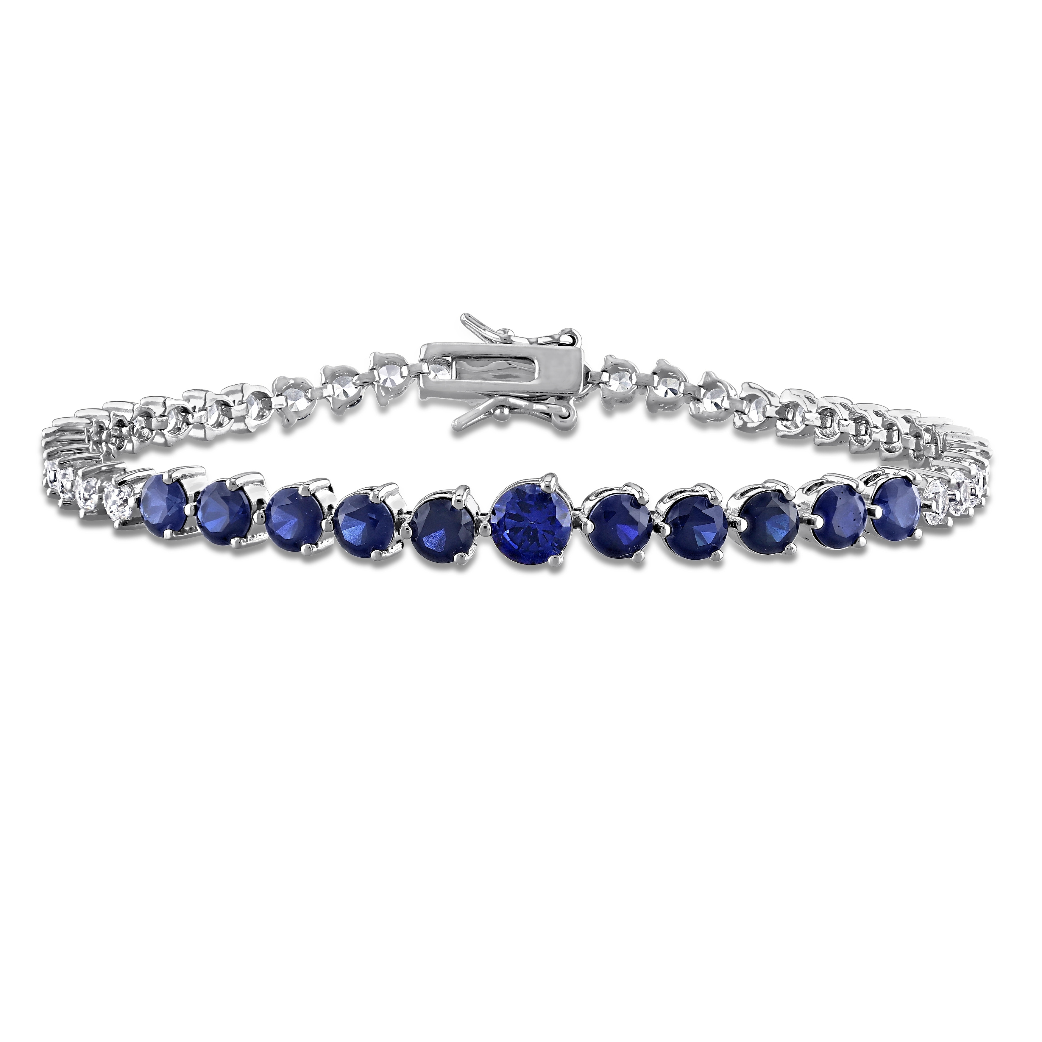 Miadora Created Gemstone Tennis Bracelet Sterling Silver
