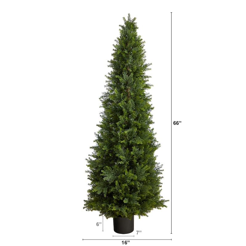 5.5' Cypress Cone Artificial Topiary UV Resistant (Indoor/Outdoor) - 6"