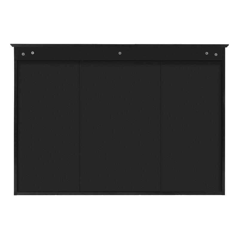 41-Inch Mirror Medicine Cabinet with Open Shelves, Wall-Mounted Storage with Doors & Mirror