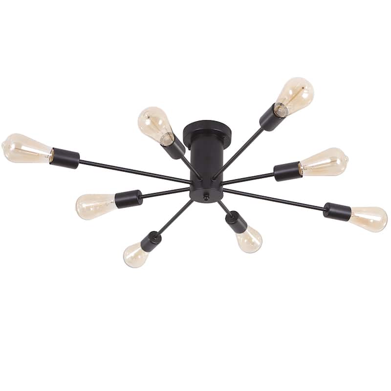 8-Light Modern Semi Flush Mount Lights for Kitchen Study Living Room