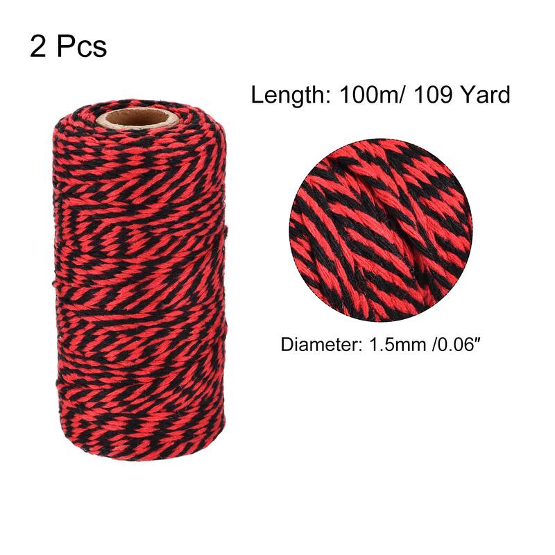 2x Twine Packing String Wrapping Cotton Twine Rope 100M for Christmas