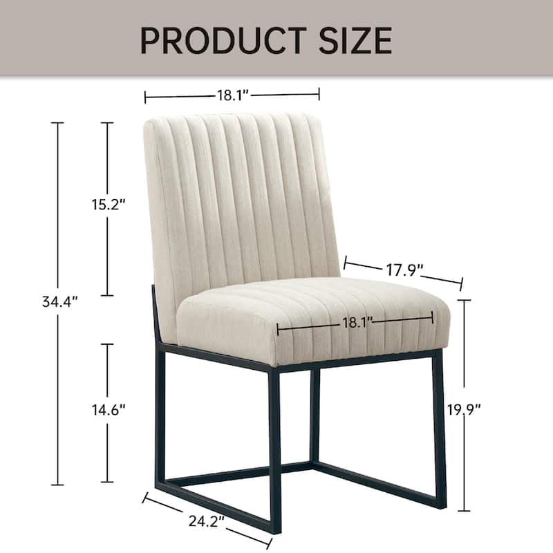 Mid Century Modern Dining Chair with Black Metal Legs