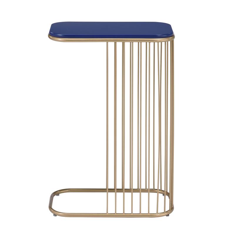 Scopa Blue and Gold C-Table with Metal Base