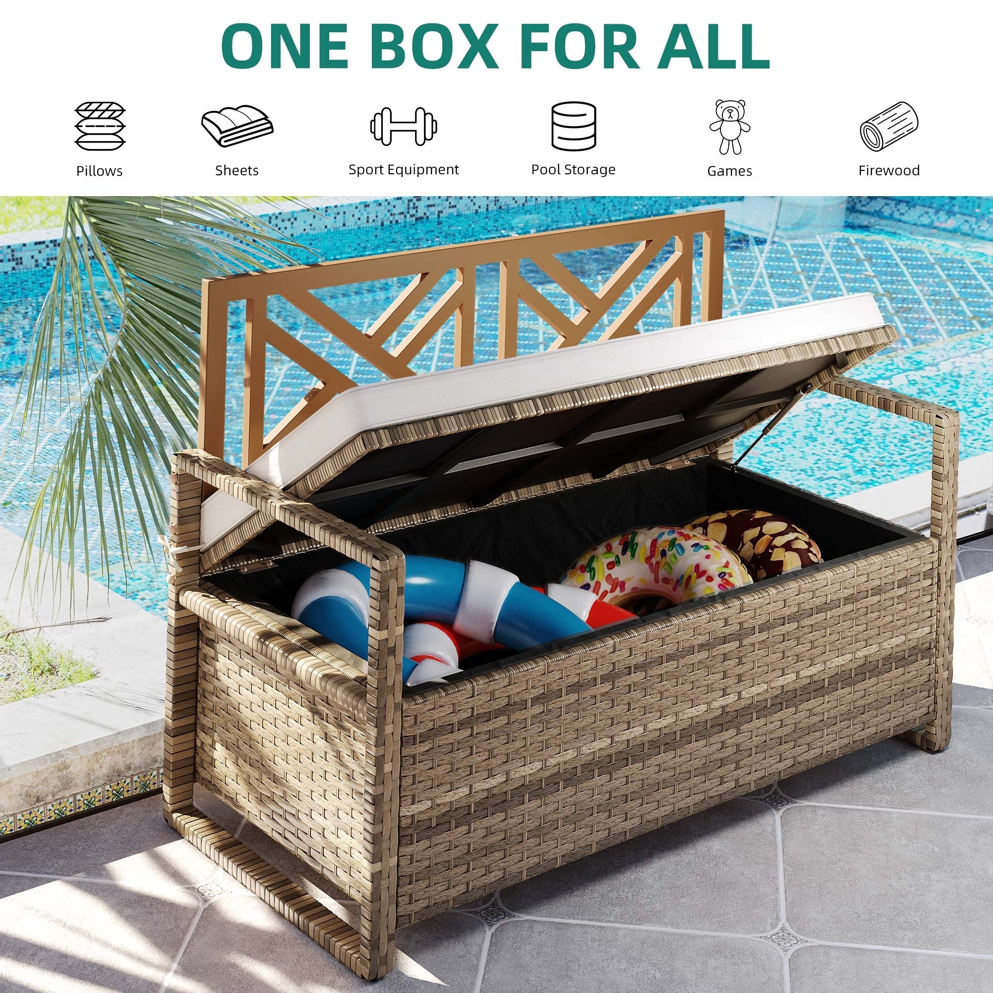 Pool shop storage bench