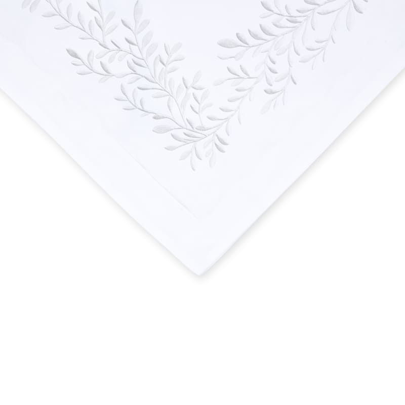 Home Sweet Home Collection 600TC Cotton Floral Embroidery Euro Cover Set - 3 Color - White