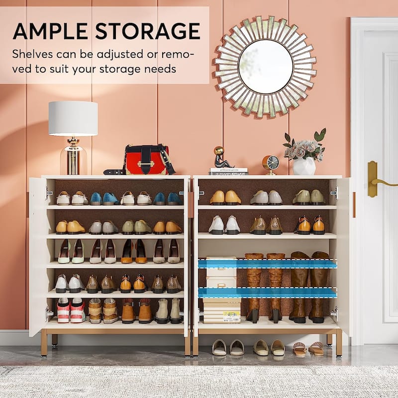20 Pairs Entryway Shoe Storage Cabinet Storage Organizer for Closet