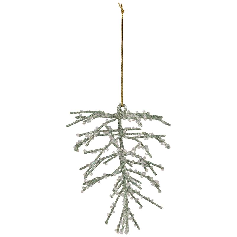 3-D Glittered Wire Pine Cone Christmas Ornament - 4.75" - Green