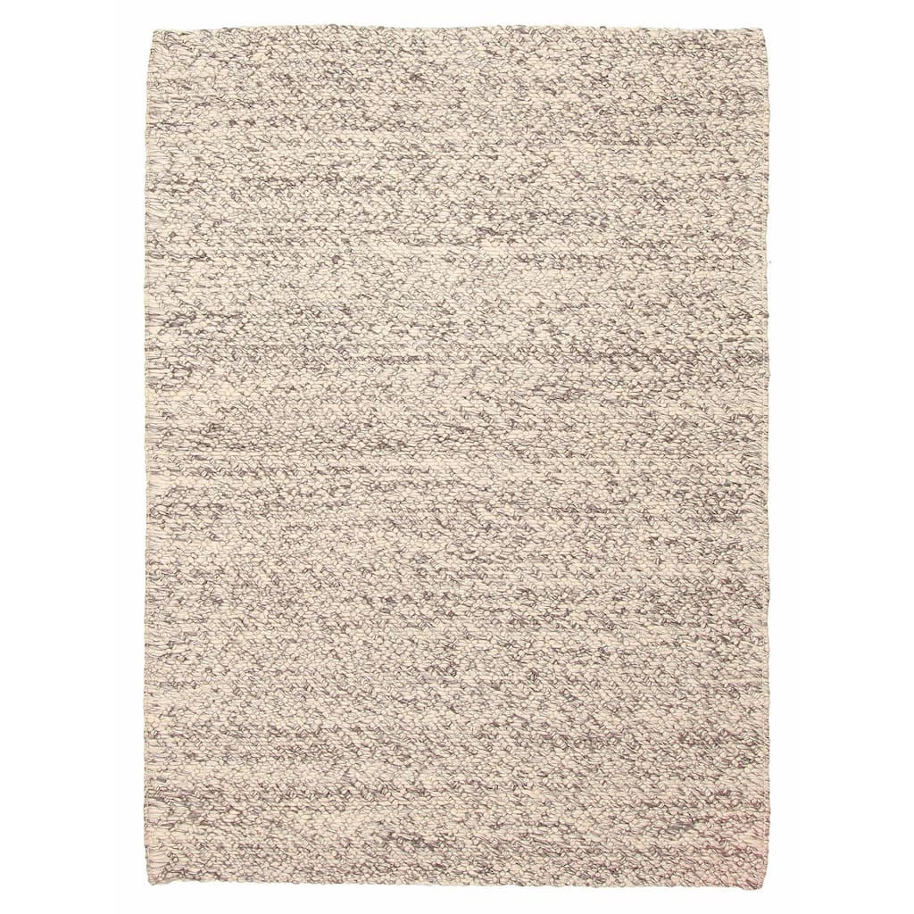 ECARPETGALLERY Braid weave Sienna Grey Wool Rug - 5'4 x 7'5