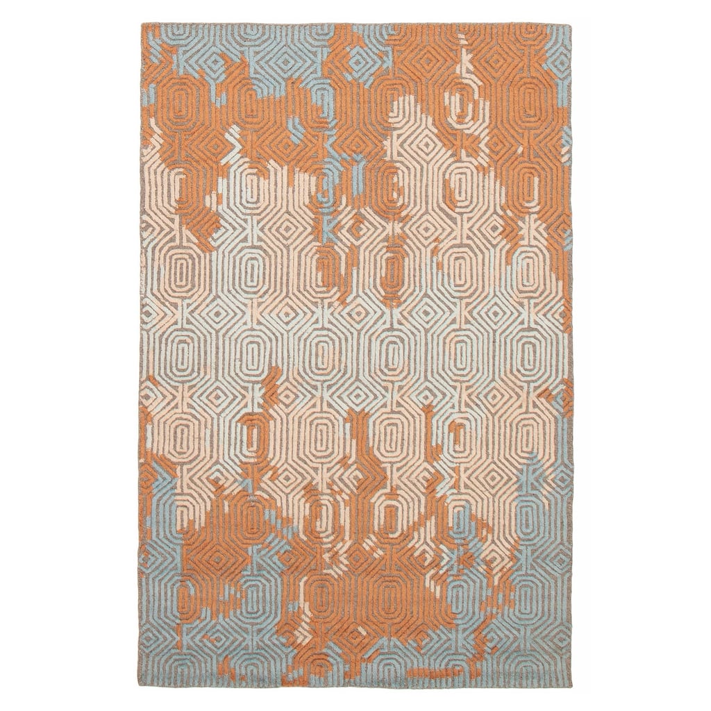 ECARPETGALLERY Hand-knotted Tangier Beige, Copper Wool Rug - 5'0 x 7'11
