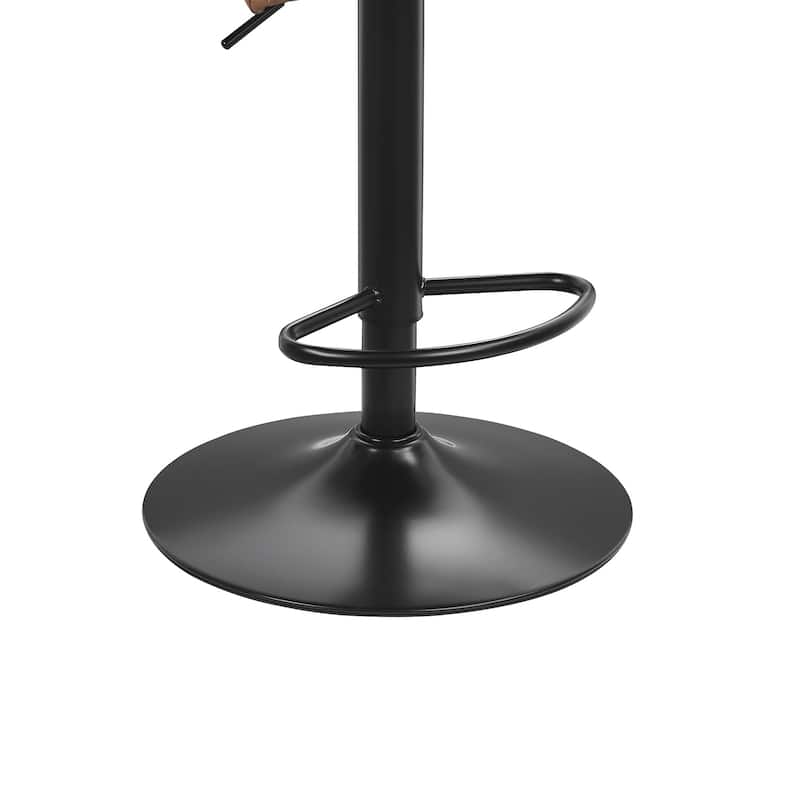 VECELO Bar Stool Set 2/4 Pack Brown PU Leather 360° Swivel Counter Stool with Adjustable Height Black Frame for Home Bar