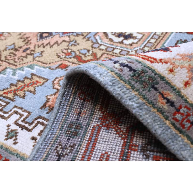 ECARPETGALLERY Hand-knotted Serapi Heritage Light Blue Wool Rug - 7'9 x 9'11