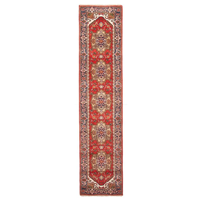 ECARPETGALLERY Hand-knotted Serapi Heritage Red Wool Rug - 2'6 x 11'10